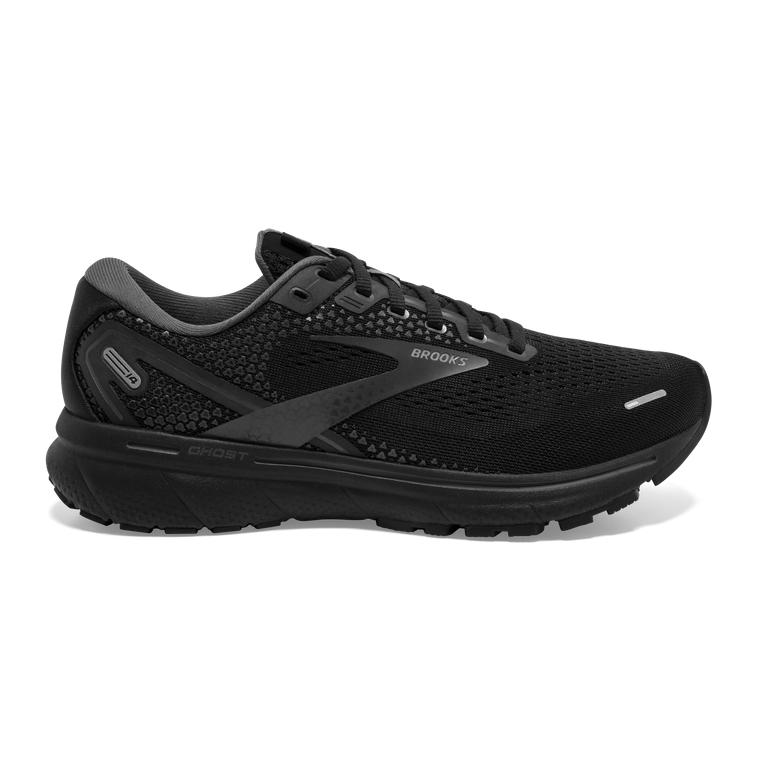 Brooks GHOST 14 Cushioned Road Running Shoes Womens Sale - Black/White/Charcoal/Ebony (LPV836479)